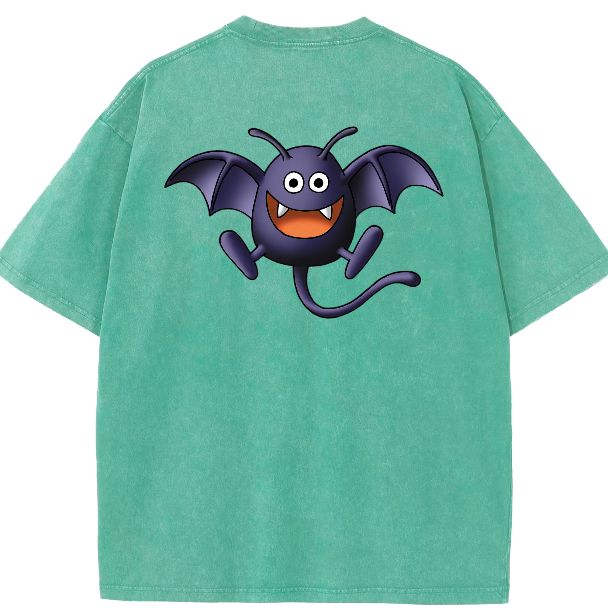 （画像用） ドラゴンクエスト Doragon Kuesuto Dragon Quest 綿100% ヴィンテージ風 半袖Tシャツ（背面プリント）